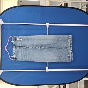 Lane Bryant High-Rise Front-Slit Denim Maxi Skirt
